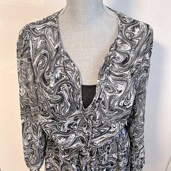 MICHAEL KORS NWOT Long Sleeve Georgette Printed Lined Dress, Size M - Picture 2 of 14